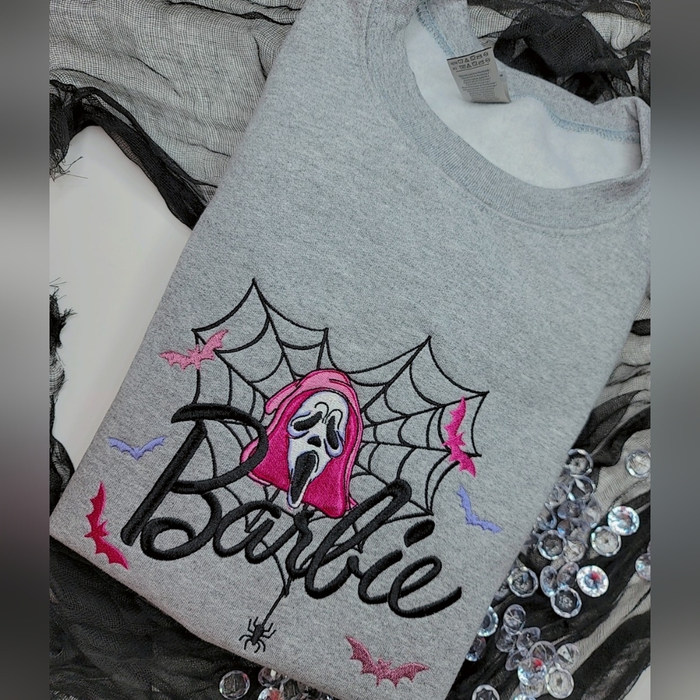 Barbie Ghostface Holloween Collab Sweatshirt.